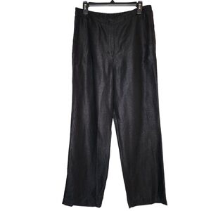 Eileen Fisher linen lyocell black trousers.  Stretch waist.  Pockets.  Size med.